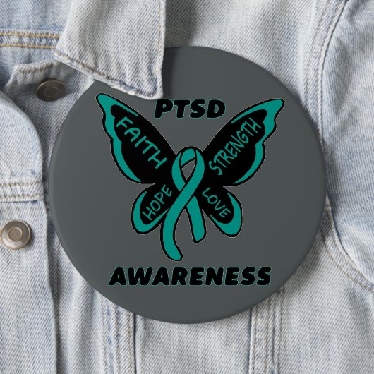 Butterfly/Awareness...PTSD 缶バッジ (インサイチュ)