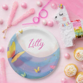 "Butterfly Baby Girl Paper Plate ペーパープレート (パーティー)