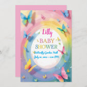 Butterfly Baby Girl Shower Invitation 招待状 (正面/裏面)