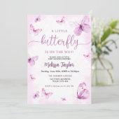 Butterfly Baby Shower 招待状 (スタンド正面)