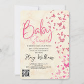 Butterfly Baby Shower 招待状 (正面)