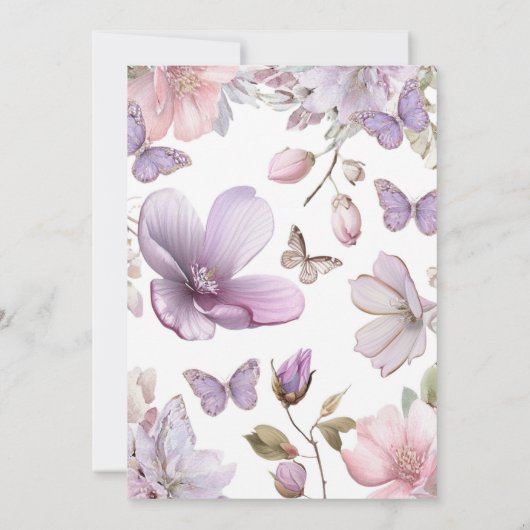 Butterfly Baby Shower  招待状 (裏面)