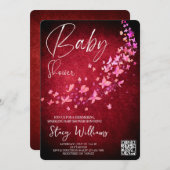 Butterfly Baby Shower 招待状 (正面/裏面)