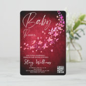 Butterfly Baby Shower 招待状 (スタンド正面)