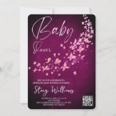 Butterfly Baby Shower 招待状 (正面)