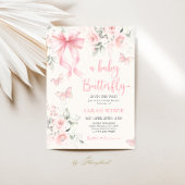 Butterfly Baby Shower Girl 招待状