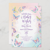 Butterfly Baby Shower Invitation 招待状 (正面/裏面)