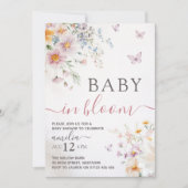 Butterfly Baby Shower Invitation Girl 招待状 (正面)