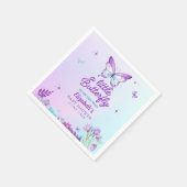Butterfly Baby Shower Napkins | Pink & Purple スタンダードカクテルナプキン (角)