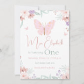 Butterfly Birthday 招待状 (正面)