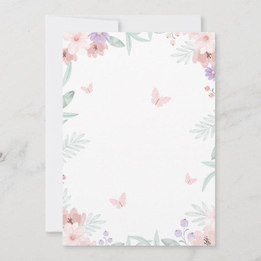 Butterfly Birthday 招待状 (裏面)