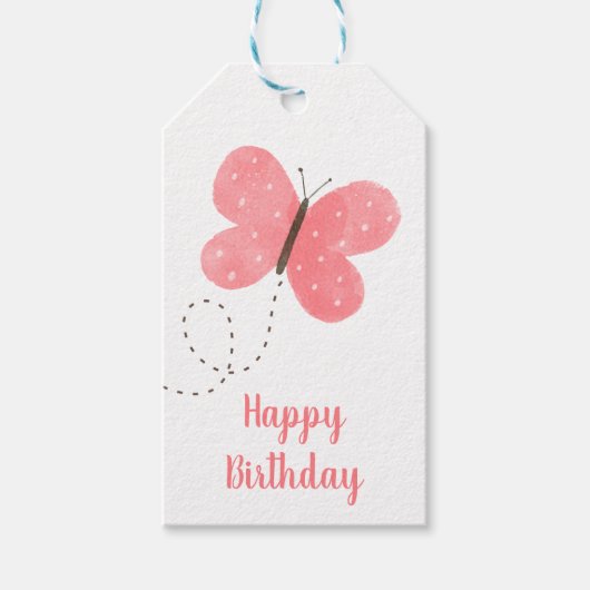 Butterfly Birthday Gift Tag ギフトタグ (正面)