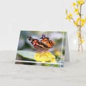 Butterfly Blank Notecardアメリカの色彩の鮮やかな女性 カード (黄色い花)