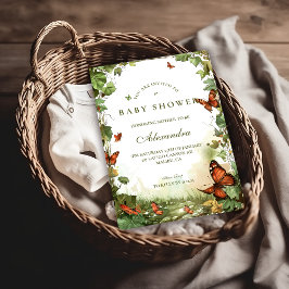 Butterfly Blossoms Baby Shower 招待状