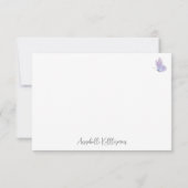 Butterfly Blush Pink Purple Wildflower サンキューカード (裏面)