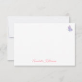 Butterfly Blush Pink Purple Wildflower サンキューカード (裏面)