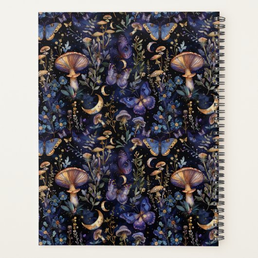 Butterfly Botanical Celestial Mystical Pattern プランナー手帳 (裏面)