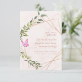 Butterfly Botanical Funeral Loved One Deceased 招待状 (スタンド正面)