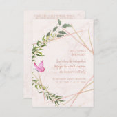 Butterfly Botanical Funeral Loved One Deceased 招待状 (正面/裏面)