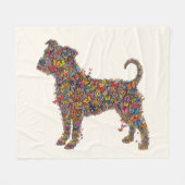 Butterfly Bully Silhouette Art | Pitbull Dog Mama  フリースブランケット (正面(横))