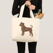 Butterfly Bully Silhouette Art | Pitbull Dog Mama  ラージトートバッグ (正面(商品))