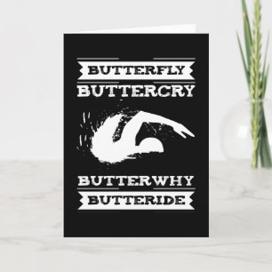 Butterfly Buttercry Butterwhy - 水泳選手デザイン カード