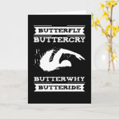 Butterfly Buttercry Butterwhy - 水泳選手デザイン カード (黄色い花)