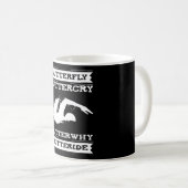 Butterfly Buttercry Butterwhy - Swimmer Design コーヒーマグカップ (正面右)