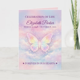 Butterfly Celebration of Life Funeral Program カード