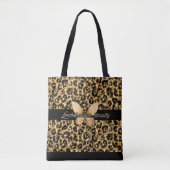 Butterfly Cheetah Print Tote Bag トートバッグ (正面)