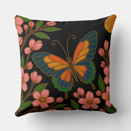 Butterfly Cherry Blossom Moon クッション (裏面)