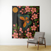 Butterfly Cherry Blossom Moon タペストリー (インサイチュ)