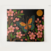 Butterfly Cherry Blossom Moon タペストリー (正面(横))