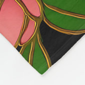 Butterfly Cherry Blossom Moon フリースブランケット (角)