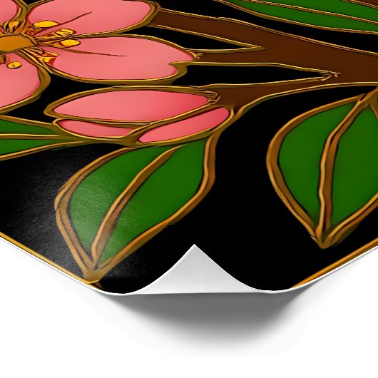 Butterfly Cherry Blossom Moon ポスター (コーナー)