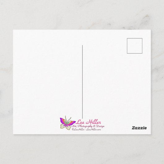 Butterfly Cherry Blossom Moon ポストカード (裏面)