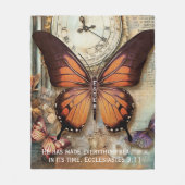 Butterfly Clock Fleece Blanket Ecclesiastes 3:11  フリースブランケット (正面)