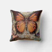 Butterfly Clock Throw Pillow Ecclesiastes 3:11 クッション (裏面)