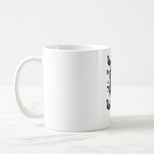 Butterfly Coffee Mug | フェアリーコア フローラル イメージ コーヒーマグカップ (左)