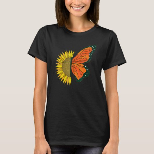 Butterfly Collector Yellow Sunflower Monarch Butte Tシャツ (正面)