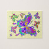 Butterfly Colorful Tattoo Style ジグソーパズル (横)