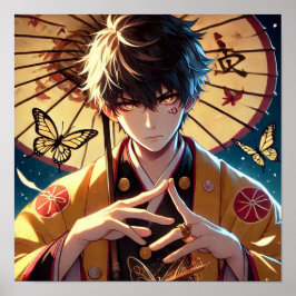 Butterfly Curse: Flame-Eyed Warrior Anime ポスター