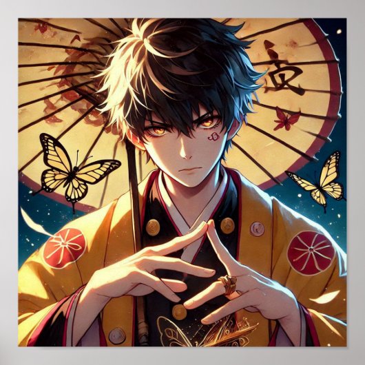 Butterfly Curse: Flame-Eyed Warrior Anime ポスター (正面)