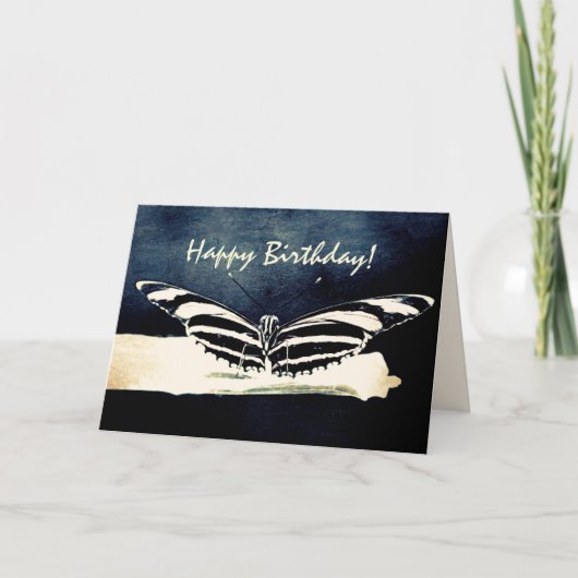 Butterfly Custom Happy Birthday カード (正面)