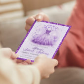 Butterfly Dance Glitter Purple Dress Sweet 16  招待状