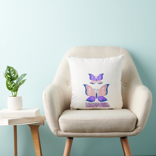 Butterfly Decorative Pillow – Soft and Elegant Hom クッション (椅子)