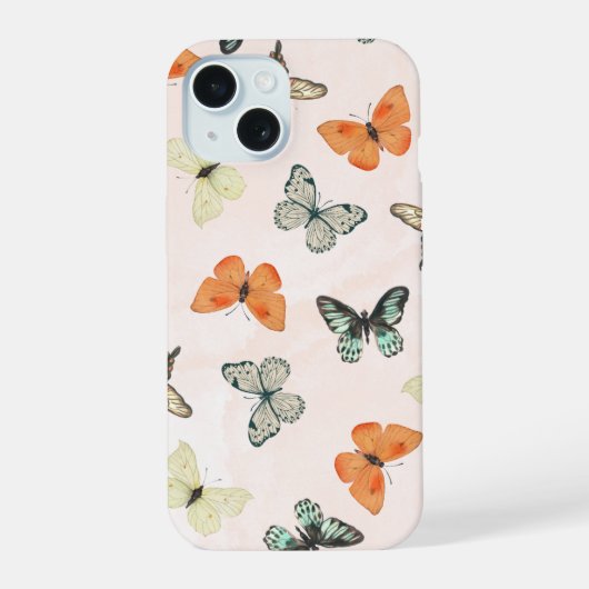 Butterfly Design Phone Case Cover iPhone 15ケース (裏面)