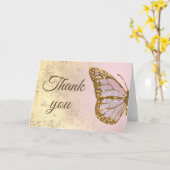 butterfly design thank you カード (黄色い花)