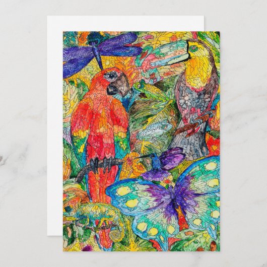 Butterfly Dragonfly Canvas print | funny gift シーズンカード (正面/裏面)