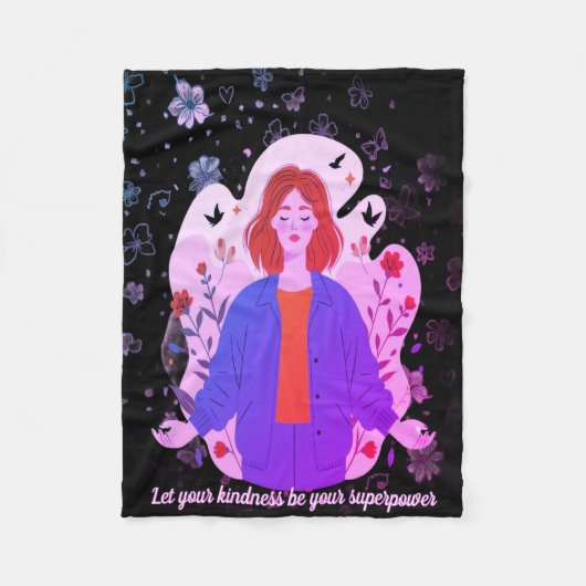 Butterfly Dreams - 赤ちゃん用おくるみ フリースブランケット (正面)
